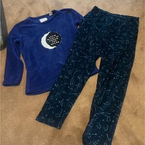 Cozy Navy Constellation Plush Pajama Set - Women